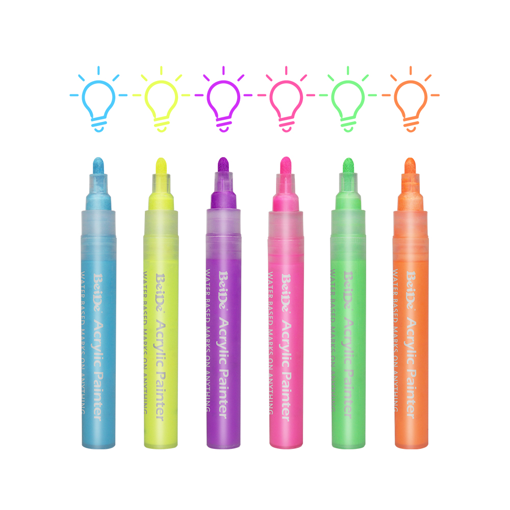 6MM Reversible Bullet & Chisel Acrylic Paint Pen