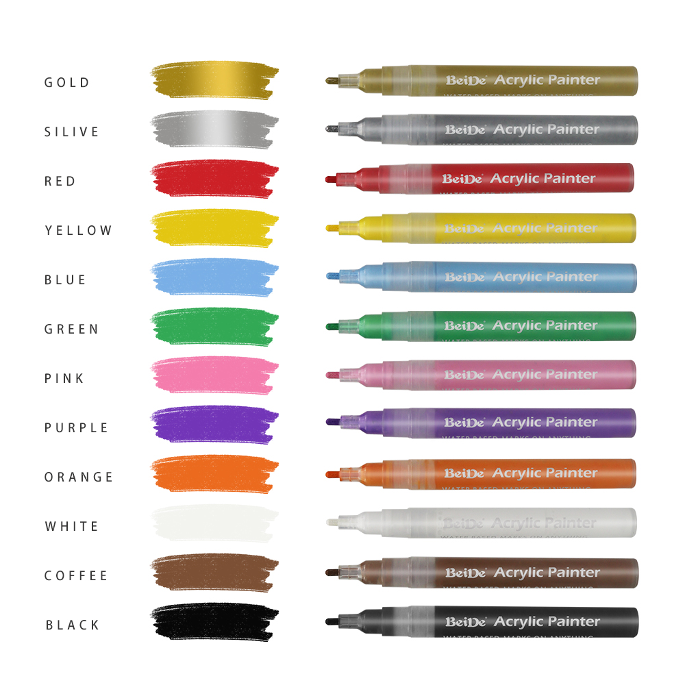 3MM Reversible Bullet & Chisel Acrylic Paint Pen